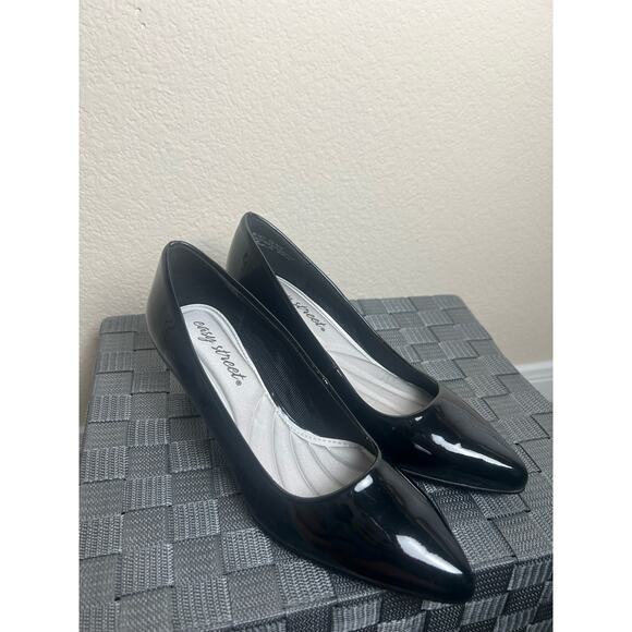NEW Easy Street Pointe Pumps Black Heels Women's Size 6.5 Pointed Toe Classic - Picture 1 of 11